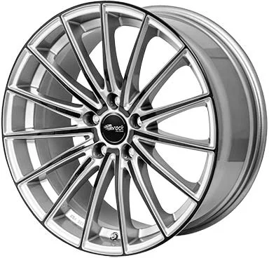 BROCK B36 ksb - streborný + čierna predná strana 8x18 5x108 ET45 304736