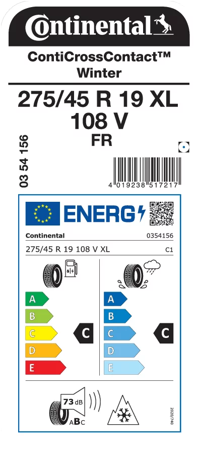 CONTINENTAL 275/45R19 108V XL FR ContiCrossContact Winter