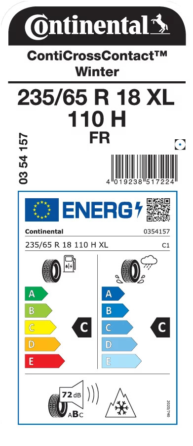 CONTINENTAL 235/65R18 110H XL FR ContiCrossContact Winter