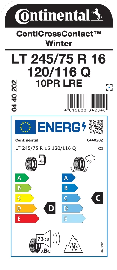 Continental LT245/75R16 120/116Q LRE ContiCrossContact Winter 10PR