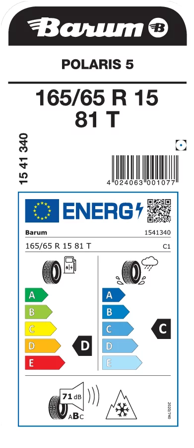 BARUM 165/65R15 81T POLARIS 5