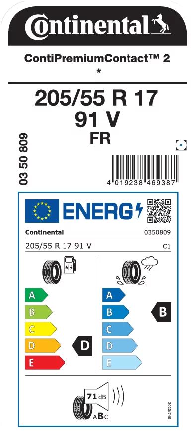 CONTINENTAL 205/55R17 91V FR ContiPremiumContact 2 *