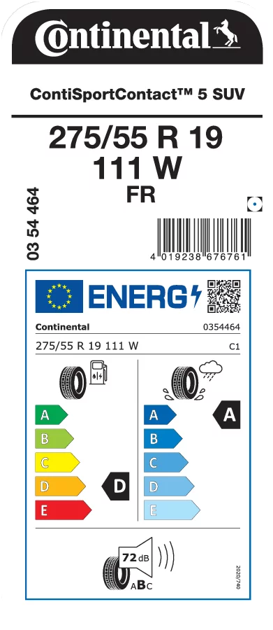 CONTINENTAL 275/55R19 111W FR ContiSportContact 5 SUV