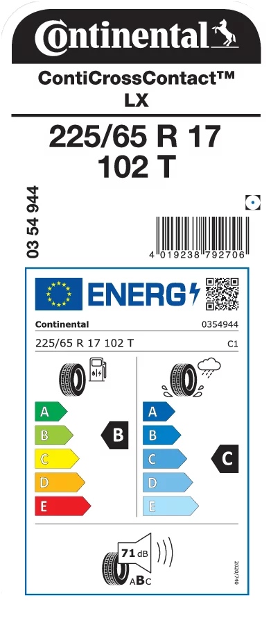 CONTINENTAL 225/65R17 102T ContiCrossContact LX