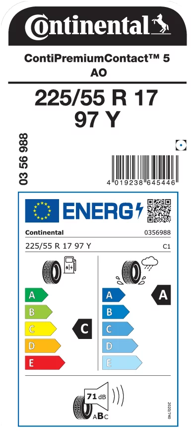 CONTINENTAL 225/55R17 97Y ContiPremiumContact 5 AO