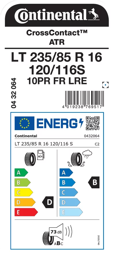 CONTINENTAL LT235/85R16 120/116S LRE FR CrossContact ATR 10PR