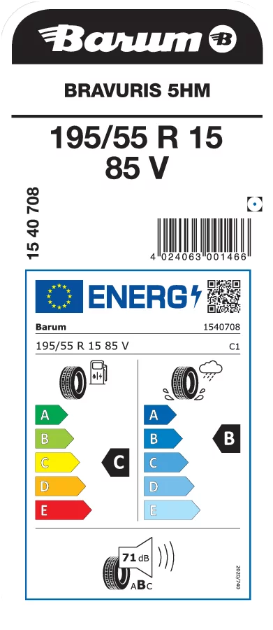BARUM 195/55R15 85V BRAVURIS 5HM