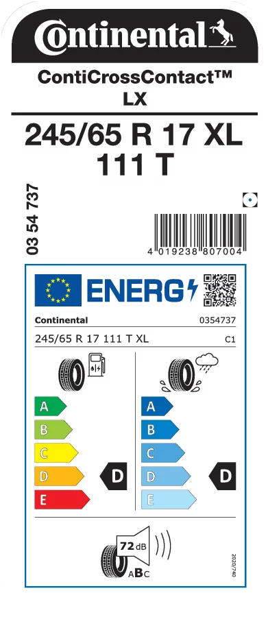 CONTINENTAL 245/65R17 111T XL ContiCrossContact LX