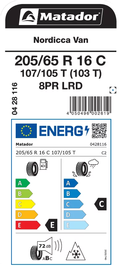 MATADOR 205/65R16C 107/105T (103T) Nordicca Van 8PR