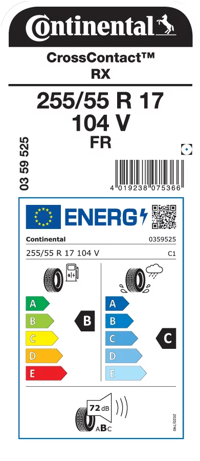 CONTINENTAL 255/55R17 104V FR CrossContact RX