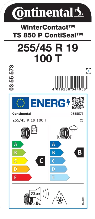 CONTINENTAL 255/45R19 100T WinterContact TS 850 P ContiSeal (+)